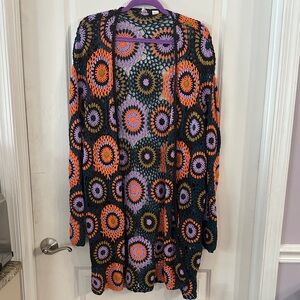NEW Anthropologie x Moth Vintage Colorful Crochet Open Cardigan Size M/L